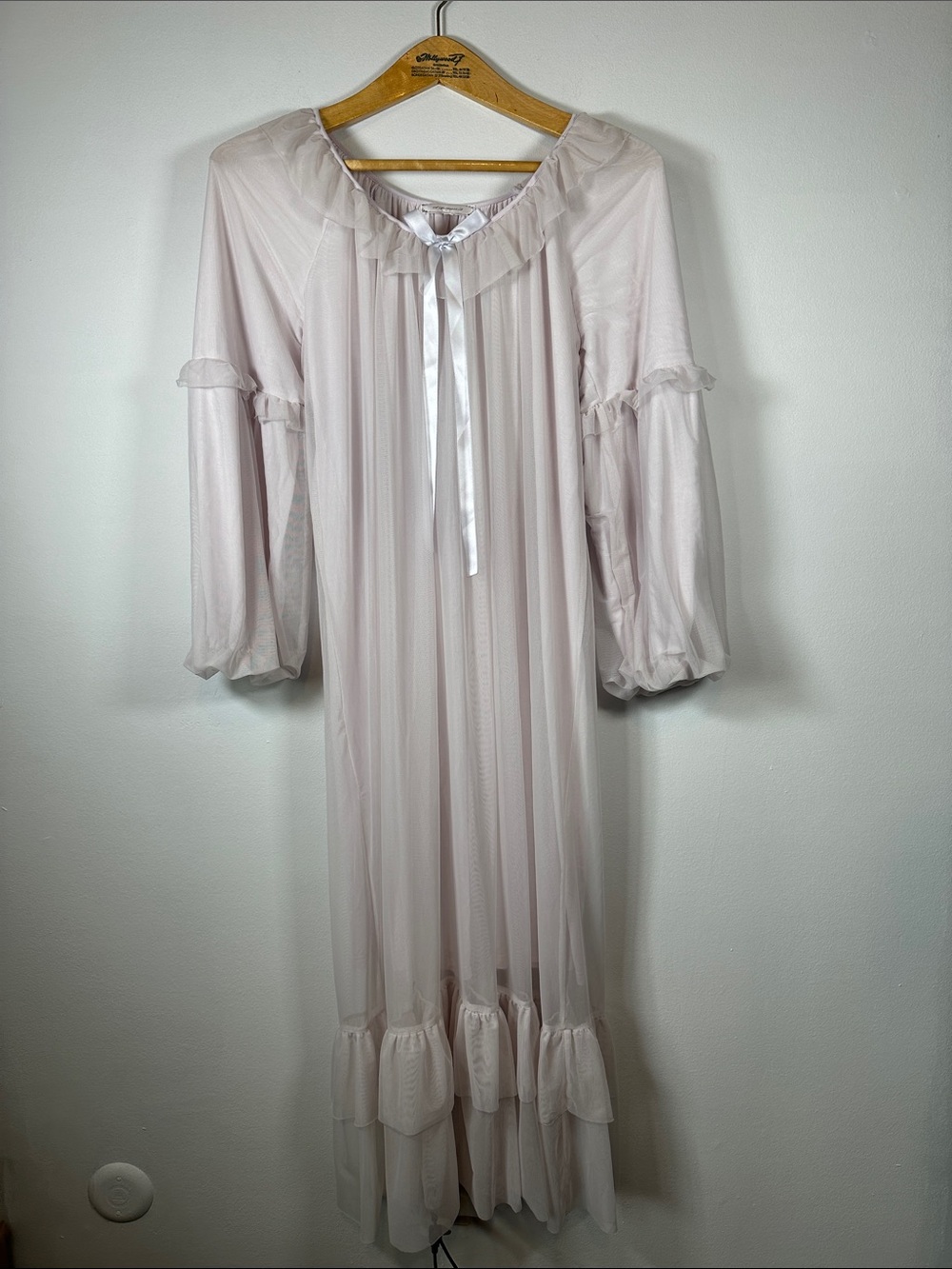 S Princess Vintage-Inspired Romantic Ruffle Sheer Overlay Dress Women's M - Picture 2 of 12